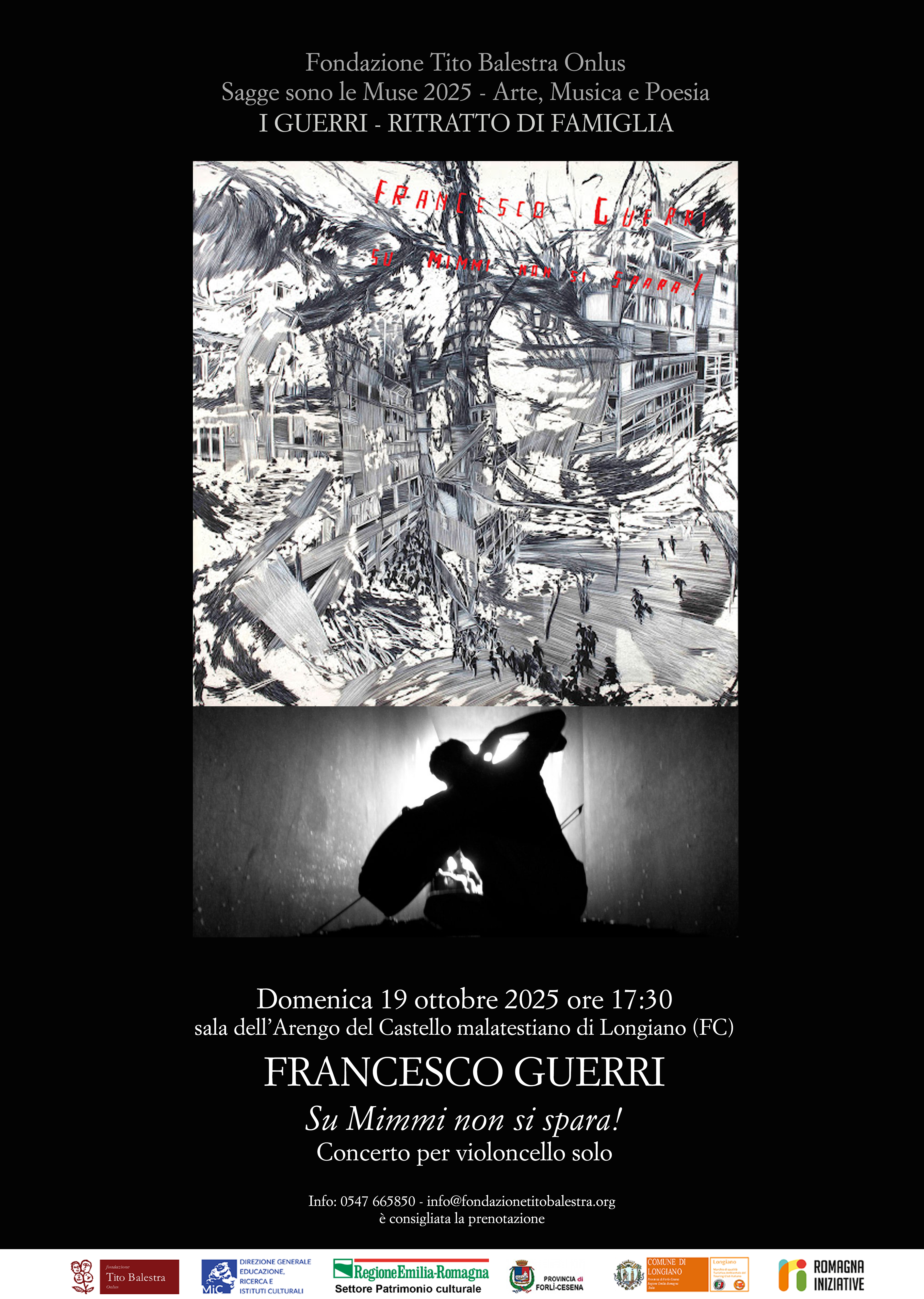 Fondazione Tito Balestra Onlus immagine dell'evento: Francesco Guerri. Su Mimmi non si spara! - violoncello solo Fondazione Tito Balestra Onlus immagine dell'evento: Francesco Guerri. Su Mimmi non si spara! - violoncello solo